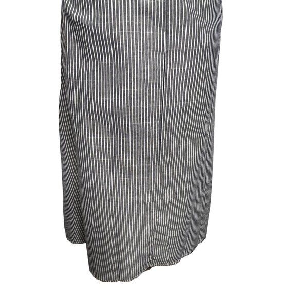 Blue White Pin Striped Large Summer Dress Midi Lightweight Pockets Y2K - Picture 10 of 12